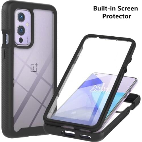 Built-in Screen Protector Shockproof Phone Case For Goolgle Pixel 6 5A OnePlus 9 N200 TCL 20S T-Mobile REVVL V+ 5G Back Cover