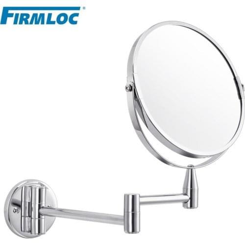Firmloc 17cm 1X/5X Magnifying Bathroom Mirror Wall Mounted Makeup Mirror Bath Double Adjustable Round Cosmetic Beauty Mirror