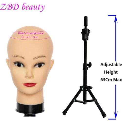 Female Bald Mannequin Head With Wigs Stand Or With Tripod Training Head With Wigs Stand Doll head For Make Up Practicing