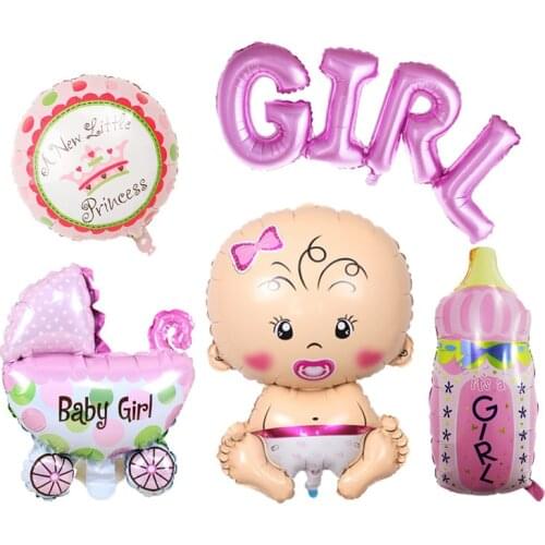 1Set Baby Shower Decorations Gender Reveal Baby Boy Girl Balloon Birthday Party Decorations Kids Supplies Baby Ballons Decor