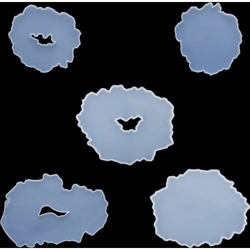 1pcs Resin Casting Molds Silicone Geometric Plate Dish Display Resin Mold Coaster Round Square Jewelry Placement DIY Epoxy Resin