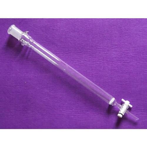 100ml,24/40,Glass Chromatography Column,OD 2.5CM,Body Length 30CM,PTFE Stopcock