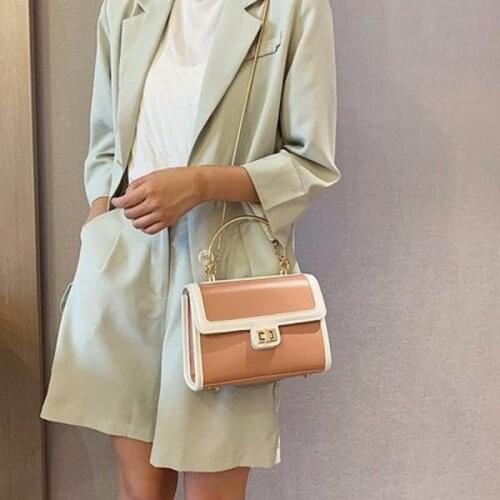 2020 new high-end texture fashion simple temperament small square bag hit color wild chain shoulder crossbody bag