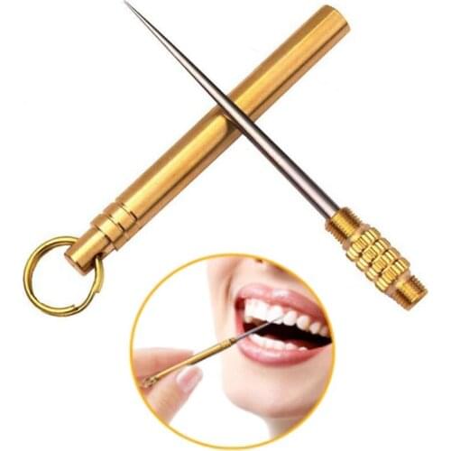 3pcs Outdoor EDC Titanium Toothpick Multi Tool Portable Mini Multitool Bottle Fruit Fork Needle Multifunctional Tool Camping