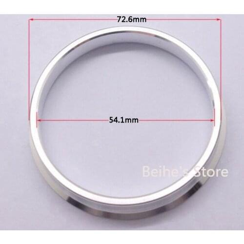 4pcs Silver Aluminum Alloy Wheel Spacer Hub Centric Rings 72.6OD to 54.1ID