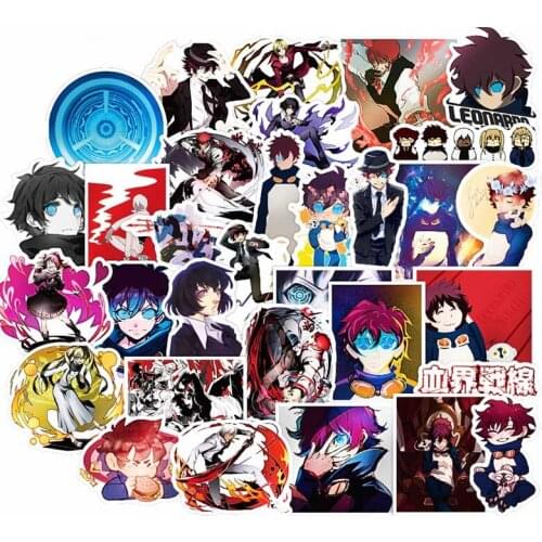 50Pcs Japanese Anime Kekkai Sensen Cartoon Sticker For Refrigerator Suitcase Scrapbook Laptop Skis COSPLAY Graffiti PVC Sticker