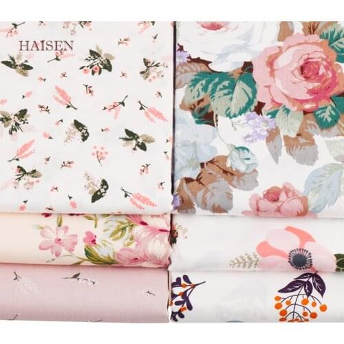 6pcs/lot,New Pink Floral Series Twill Cotton Fabric Patchwork Cloth DIY Baby&Child Sewing Quilting Fat Quarters Material 20x25cm