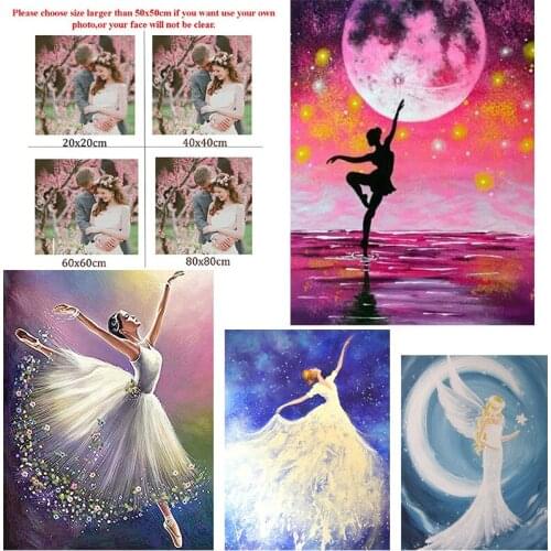 Diy Diamond Painting Custom Figure Painting Month Dance Square Diamond Round Diamond Full Diamond Cross Stitc Mosaic Home Decora