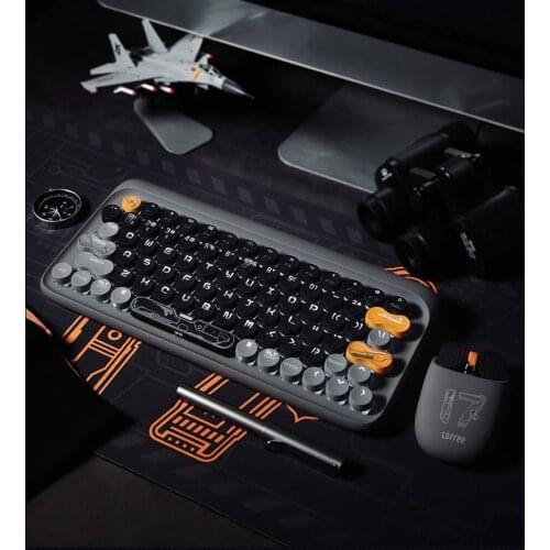 Lofree Aircraft carrier style Dot Wireless bluetooth keyboard cool backlight mechanical Office game keyboard for boy