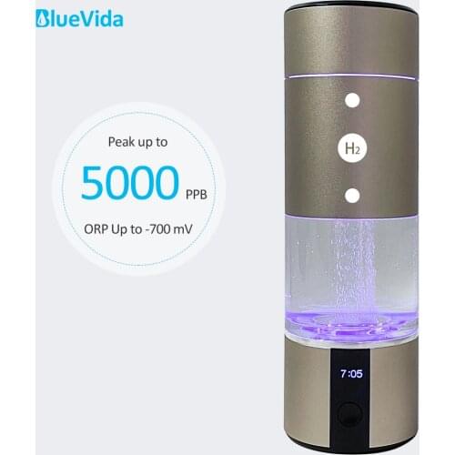 BlueVida Super Quality up to 5000ppb Hydrogen Water Generator NanoTech DuPont SPE PEM 3 in 1 Use with Inhaler Kit LED display