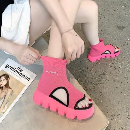 Clear Heels 2021 Sandals Flat Summer Shoes Woman Suit Female Beige Espadrilles Platform Open Toe All-Match Womens Clogs Flower