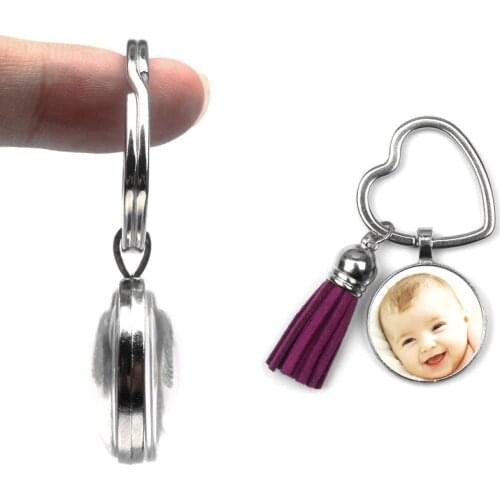 Custom Keychain Double sided tassel Personalizeds Photo Pendant Baby Child Mom Dad Grandparent Loved One Gift Family Member Gift