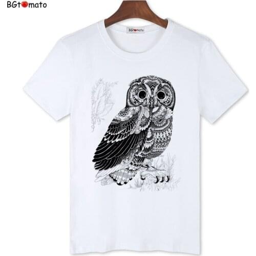 BGtomato Brand Fashion Mens T-shirt New Summer style Printed Owl Men t shirt Space Casual Fitness Clothing Tops Tees