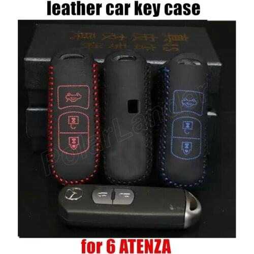 Only Red new casual style Hand Sewing Genuine Leather Car Key Case Handmade car Key Cover Fit for MAZDA CX NEW 5 AXELA 6 ATENZA