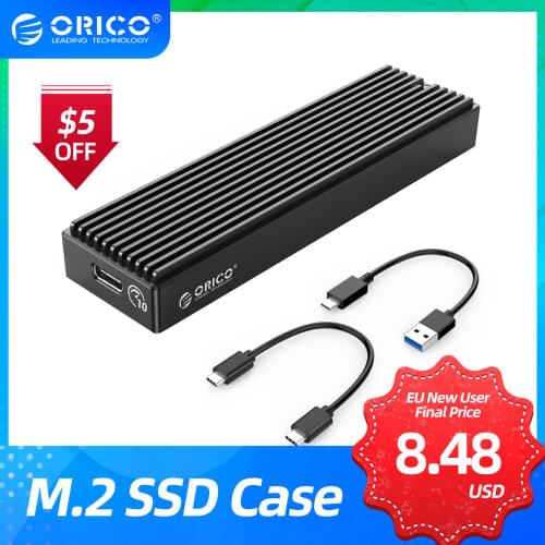 ORICO LSDT M.2 NVME Enclosure USB C Gen2 10Gbps PCIe SSD Case M2 SATA NGFF 5Gbps SSD Case Tool Free For 2230/2242/2260/2280 SSD