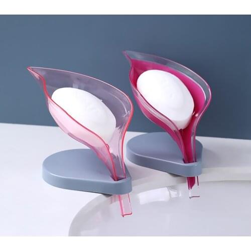 Storage Rack Shape Cleaning Suction Holder bathroom Case Supplies Plate Creative Soap Dish Sink Cup Brush Drain Leaf Box gadgets