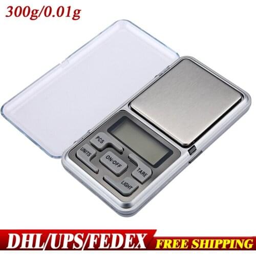 DHL Fedex 200PCS 300g x 0.01g Mini LCD Digital Electronic Scale Diamond Jewelry Weight Gram Weighing Pocket Scale