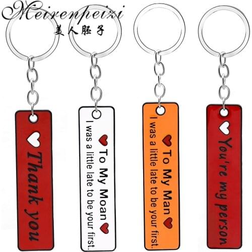 To My Man To My Woman Key Chain Couple Stamped Keychain Gift For Her Him Valentines Day Boyfriend Girlfriend