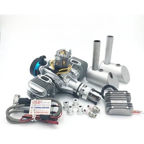 DLE60 60CC Twin Gasoline Engine UAV power system W/Electronic Igniton & Muffler For RC Airplane