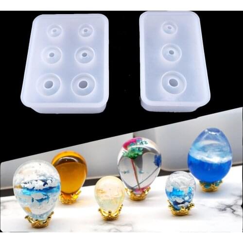 Epoxy resin molds oval egg shape Universe Ball Shape Type UV Epoxy Resin Molds for Jewelry Pendant Silicone Jewelry Tools