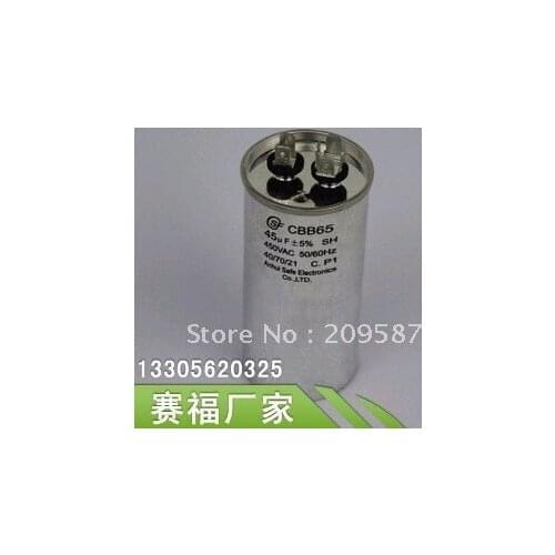 AC Motor Capacitor Air Conditioner Compressor Start Capacitor CBB65 450VAC 45uF