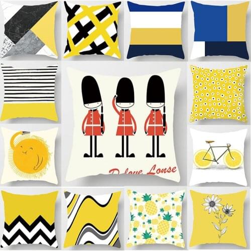 Beauty geometry and cartoon style pillow cover short plush high quality larger square thick pillow case size 60cm by 60cm