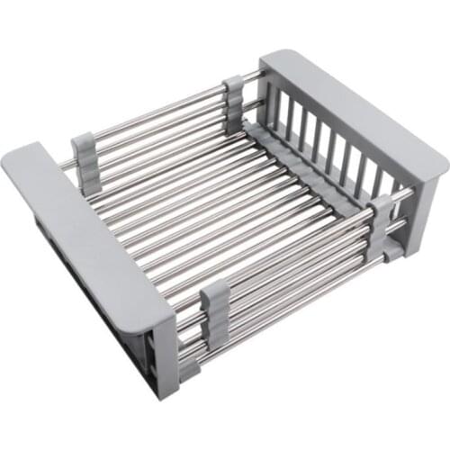 Creative Rack Drain Basket Stainless Steel Telescopic For Kitchen Drainers Drain Shelf Installation Kitchen Sink Dish Holde B1I3