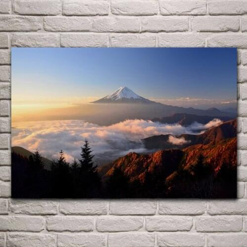 Mount fuji at sunrise beautiful nature landscape KC549 living room home wall modern art decor wood frame fabric posters prints