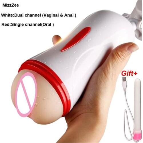 MizzZee Oral sex machine Masturbator for man Pocket Realistic Vagina real pussy Vibrator toys for men Masturbateur homme Blowjob
