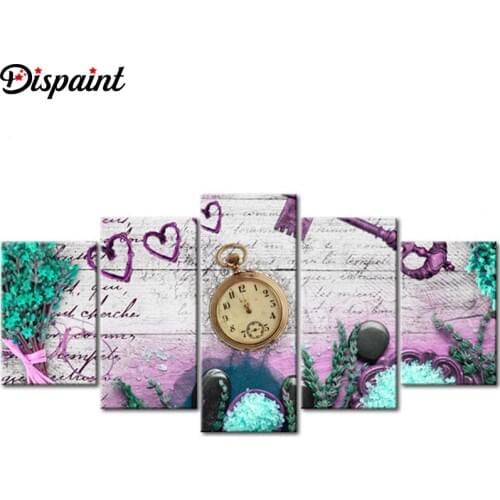 Dispaint 5pcs Full Square/Round Drill 5D DIY Diamond Painting "home sweet home" Multi-picture Combination Embroidery 5D Gift