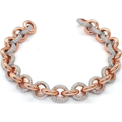 New Fashion Luxury Chain Bracelet for Women Silver 925 High Quality Gift Luxury Zircon Special Round Connected Arm Accessories