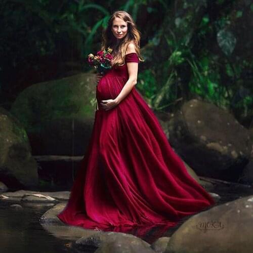 Maternity Dresses For Photo Shoot Sexy V Neck Off Shoulder Pregnancy Photography Dress Pregnant Women Party Maxi Dress Vestido