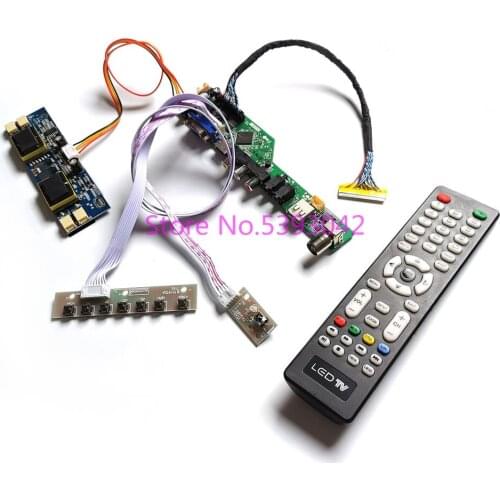 Fit LM170E01 (G5)/(A6)(K1)/(A6)(K3) VGA AV USB Remote TV 1280*1024 4CCFL 30-Pin LVDS analog signal LCD controller board kit