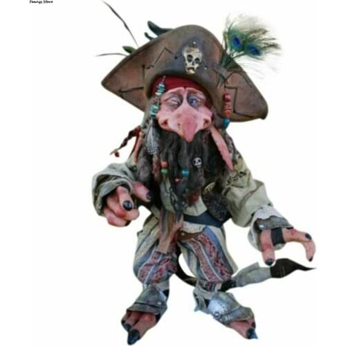 Resin Black Magic Goblin Funny Dwarfs Statue Horrifying Elf Statue Halloween Garden Decoration Lawn Resin Ornament Garden Pirate