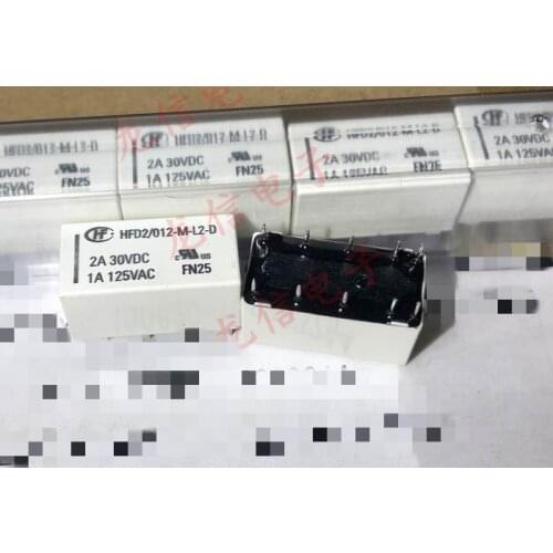 Free Shipping new relay 10pcs/lot HFD2-012-M-L2 HFD2/012-M-L2 Double coil magnetic retention 1A 125VAC 10Pins