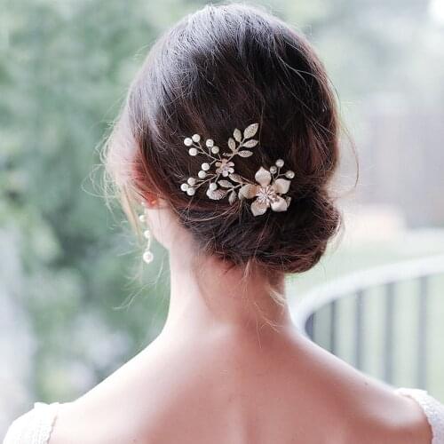 Sainmax Trendy bridal hair clip handmade wedding hairwear for bride fashion pearl wedding accessories