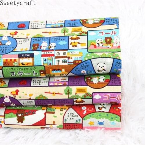 110x45cm Thick cotton fabric by Yard Japanese Cartoon print Cloth DIY Handmade Sewing Bag Decor Patchwork Material Accessories