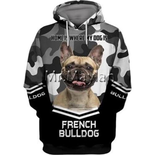 Personality Fashion Animal French Bulldog 3D Printed Graphic Hoodie Men/Women Zip Hooded Streetwear Oversized Sweatshirt 5XL-244