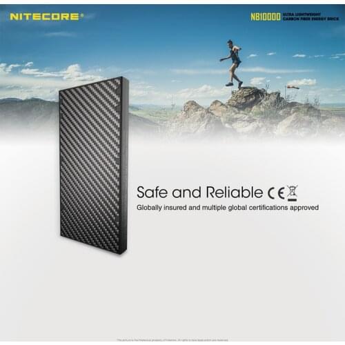 Ultra Lightweight Carbon Fiber NITECORE NB10000 Charger Compact 10000mAh Mobile Power Bank with Two-way PD + QC 3.0 Output