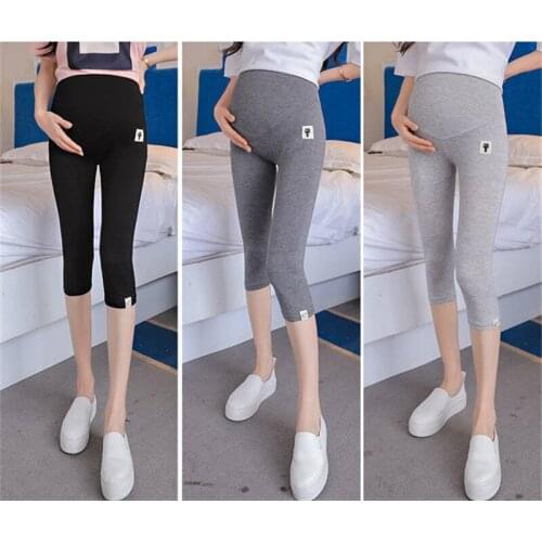 Maternity Skinny Short Pant Trousers Elastic Adjustable Leggings For Pregnant Women Pants High Waist Pregnancy Clothes Plus Size