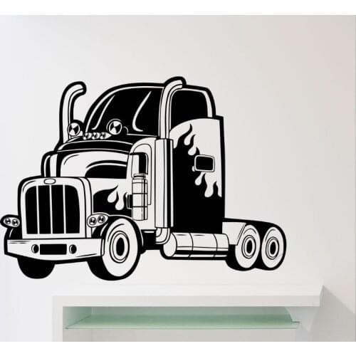 High Quality Semi Truck Wall Decal Automobile Vinyl Car Boys Bedroom Wall Stickers Military Car Vehicle Removable Home DIYSYY762