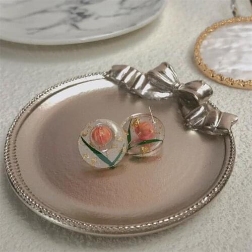 Lovely Fruit Grape Peach Design Earring Purple Beads Drop For Woman Summer Fresh Jewerly Earrings Female Party Jewelry Gift