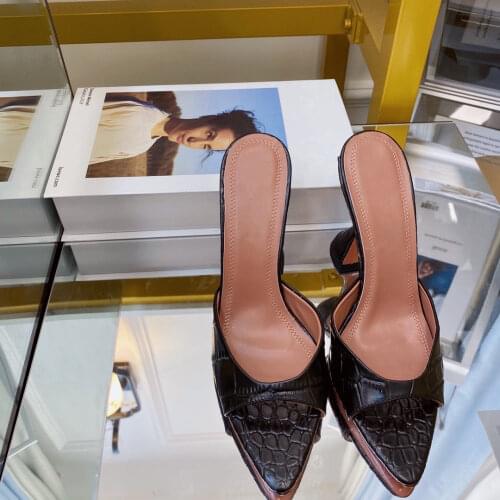 Casual Designer lady fashion women shoes pointy toe black crocodile peep toe stiletto stripper High heels Prom Evening pumps