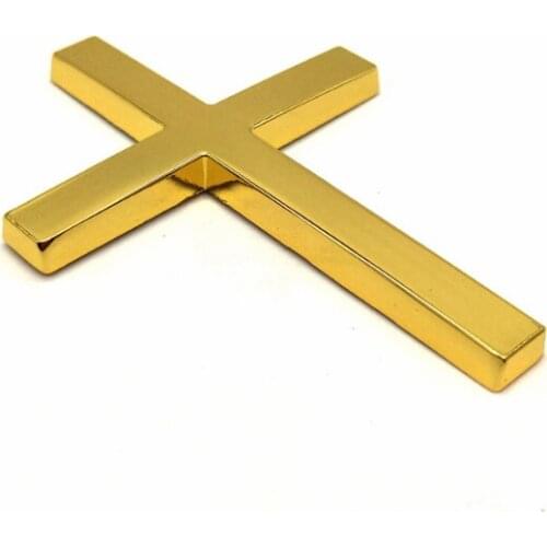 Golden Metal 3D Cross Crucifix Car Trunk Rear Fender Emblem Badge Decal Stickers