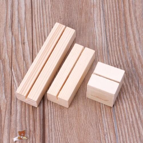 1PC Bevel Natural Wood Memo Clips Photo Holder Clamps Stand Card Desktop Message Crafts 831D