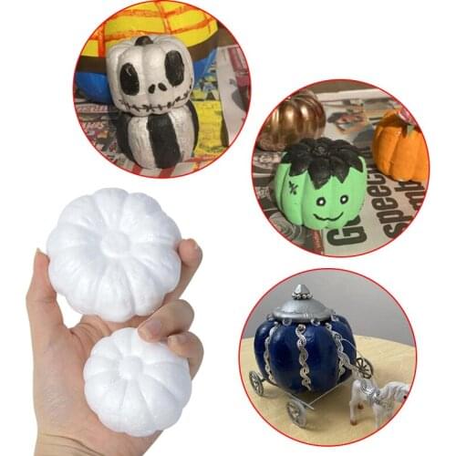10pcs 6/8cm Halloween Foam Pumpkin Decor Diy Graffiti Indoor Halloween Decoration Outdoor Childrens Handmade Toy Supplies