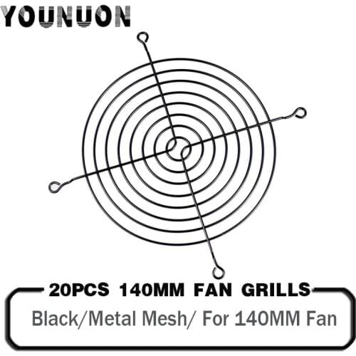 20PCS Cooling Fan Guard Metal Grill Computer Fan Grill Cover 140x140mm 140mm 14cm Cooling Fan Protector Mesh