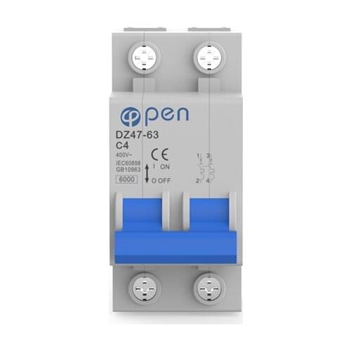2P 6pcs/ctn Miniature Circuit Breaker MCB DZ47 C45 Series for Overload and Short Circuit Protection