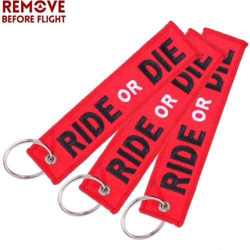3 PCS/LOT Key Ring for Cars Fashion Keyring Key Chain for Motorcycle RIDE OR DIE Keychain Jewelry Embroidery Key Tag llavero