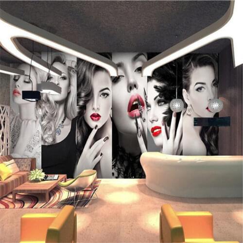Fashion Barber Shop Beauty Salon 3D Photo Wallpaper Korean Semi-Permanent Tattoo Makeup Shop Industrial Decor Wall Paper 3D